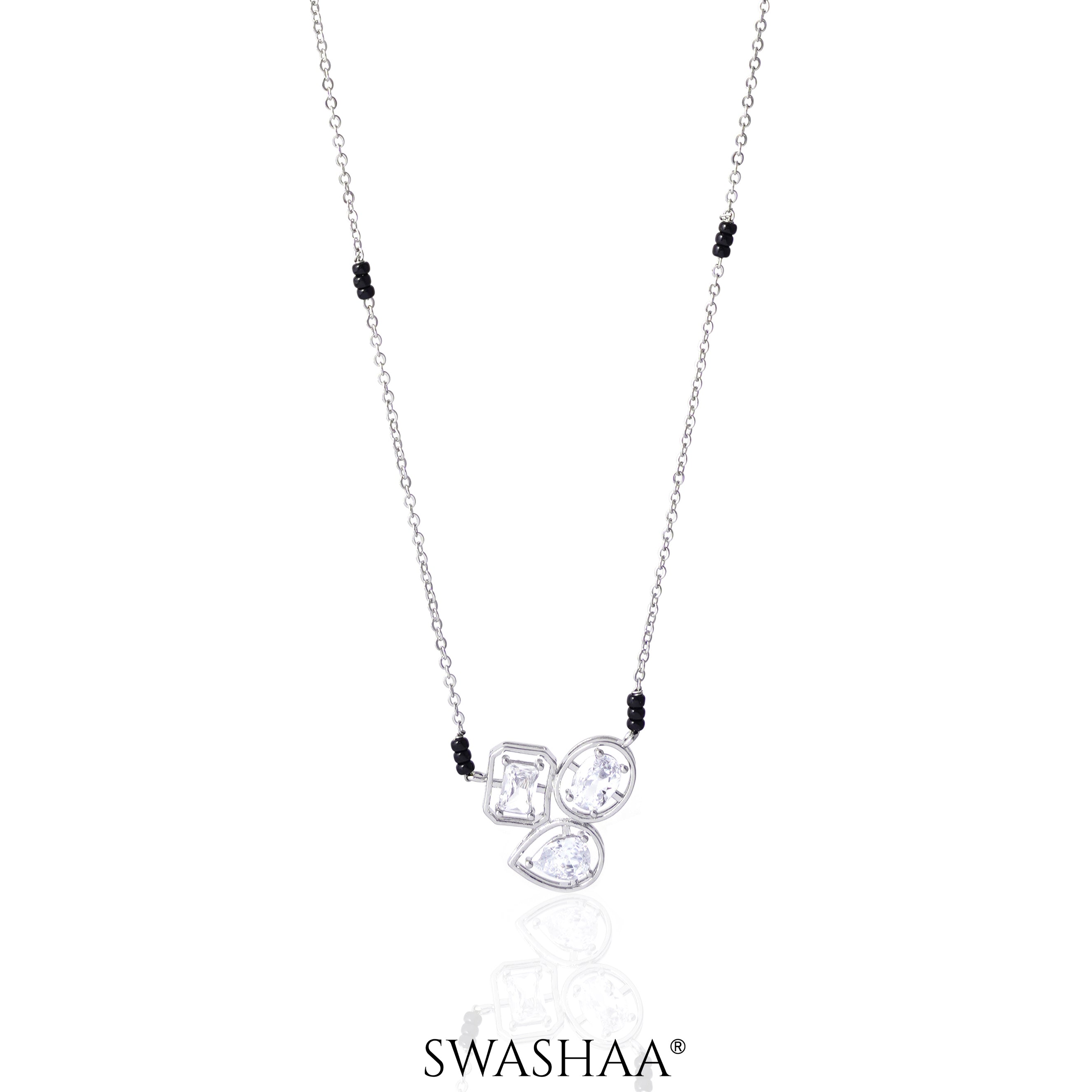 Malti Solitaire Silver Mangalsutra