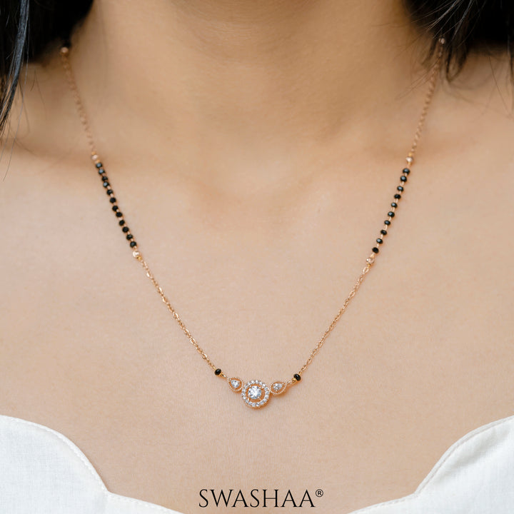 Rivya Solitaire Rosegold Plated Mangalsutra