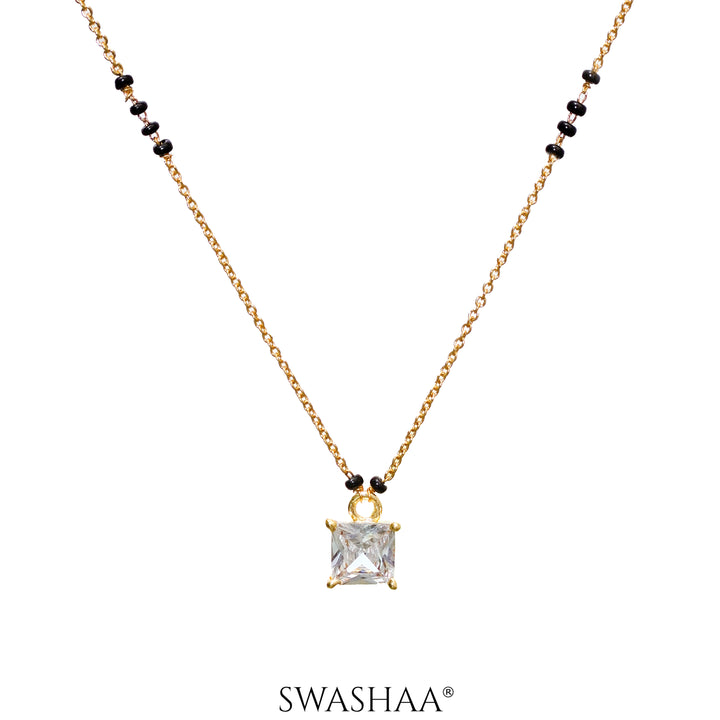Square Solitaire 18K Gold Plated Mangalsutra