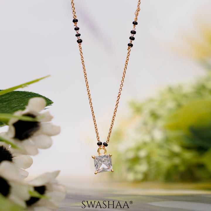 Square Solitaire 18K Gold Plated Mangalsutra