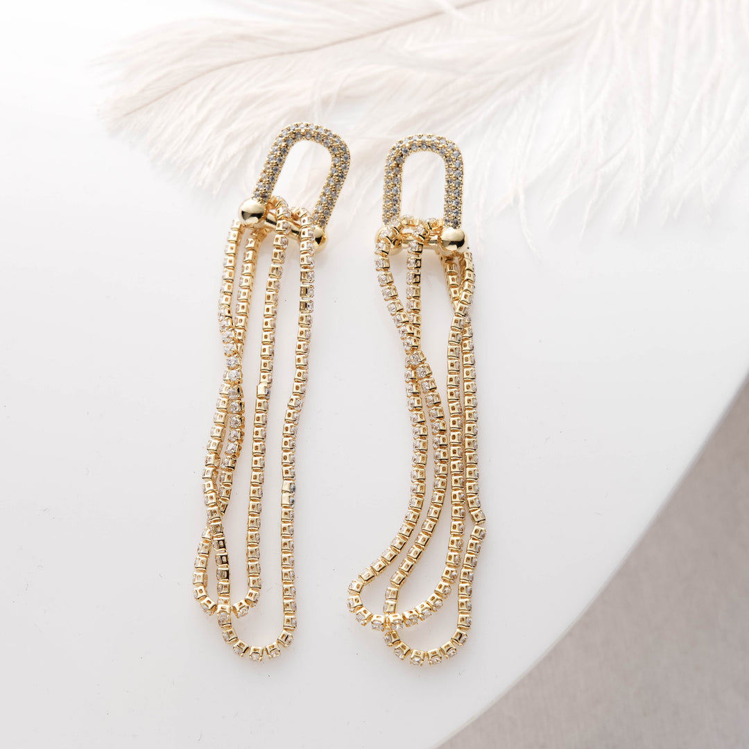 Paris Diamond 18K Gold Plated Earrings