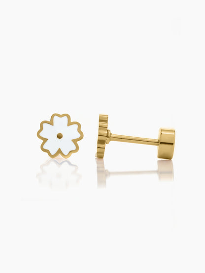 Pastel Pop Flower 18K Gold Plated Kid's Earrings - Swashaa
