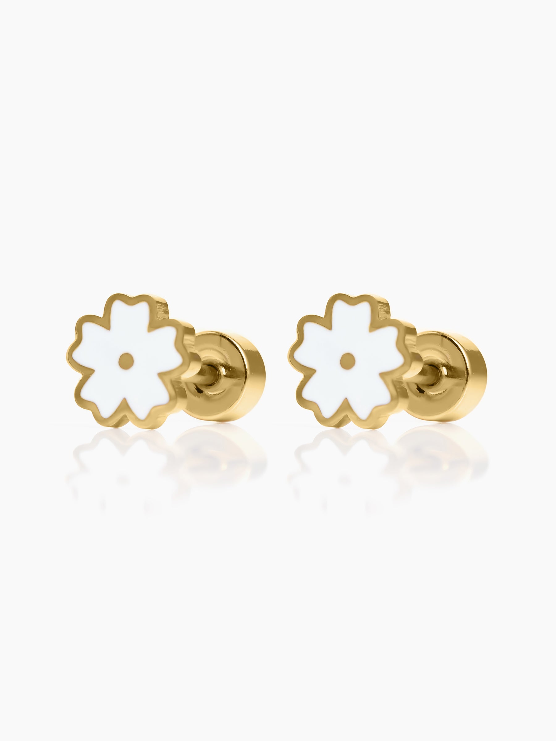 Pastel Pop Flower 18K Gold Plated Kid's Earrings - Swashaa