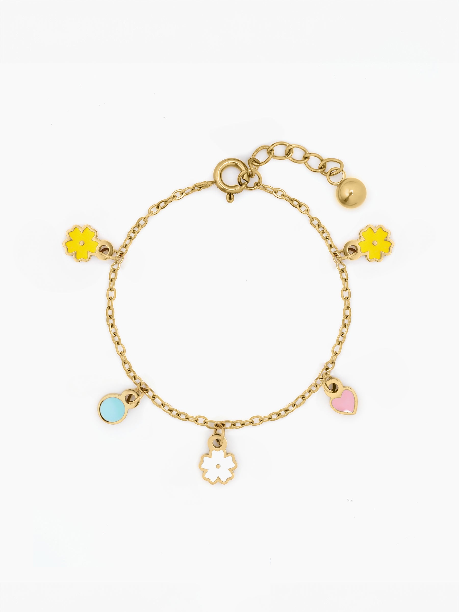 Pastel Pop Flower 18K Gold Plated Kid's Bracelet - Swashaa