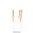 Patricia Solitaire Rosegold Plated Hoop Earrings