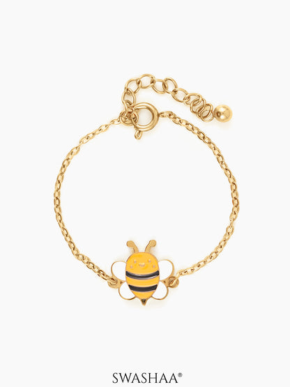 Peeka Bee Butterfly Charms 18K Gold Plated Kid's Loose Bracelet