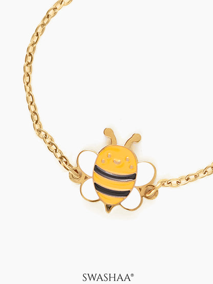Peeka Bee Butterfly Charms 18K Gold Plated Kid's Loose Bracelet