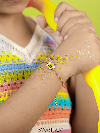 Peeka Bee Butterfly Charms 18K Gold Plated Kid's Loose Bracelet