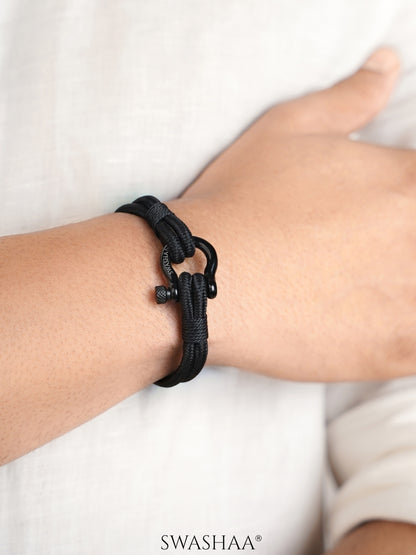 Persian Black Men's Nylon Rope Bracelet