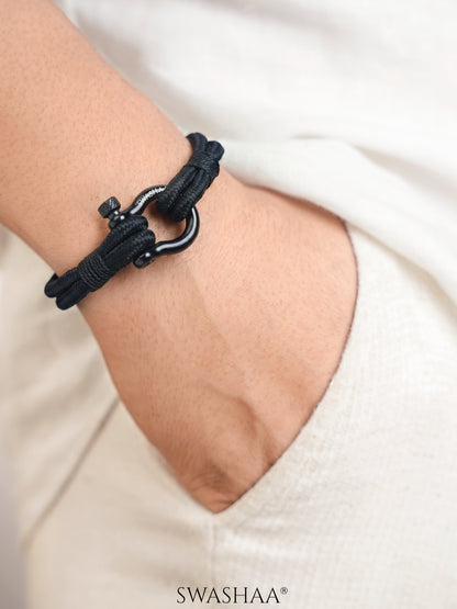 Persian Black Men's Nylon Rope Bracelet