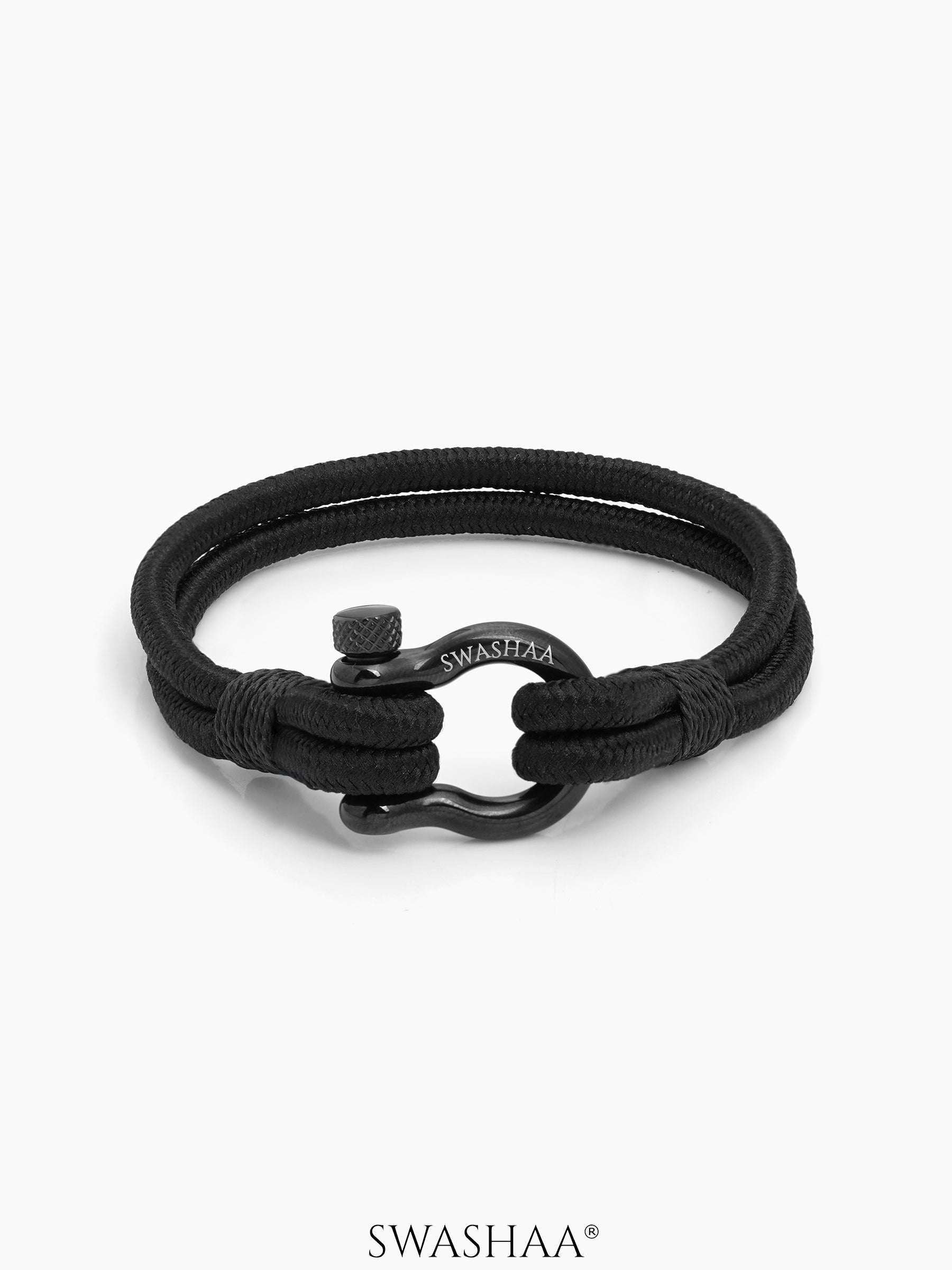 Persian Black Men's Nylon Rope Bracelet