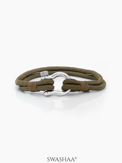Persian Olive Green Men's Nylon Rope Bracelet