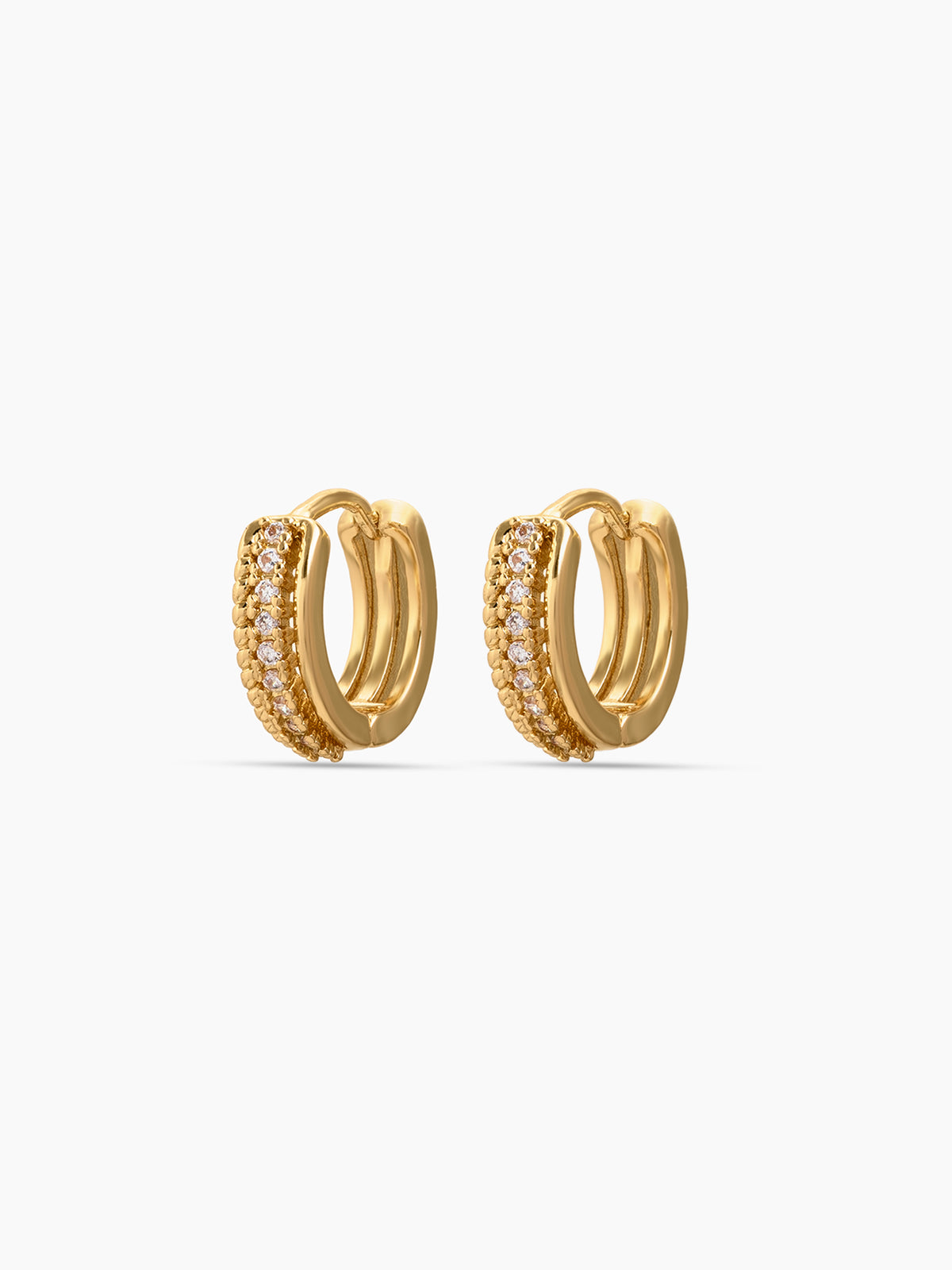 Peyton Diamond 18K Gold Plated Men's Hoop Earrings