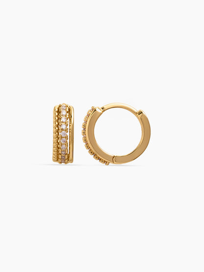 Peyton Diamond 18K Gold Plated Men's Hoop Earrings