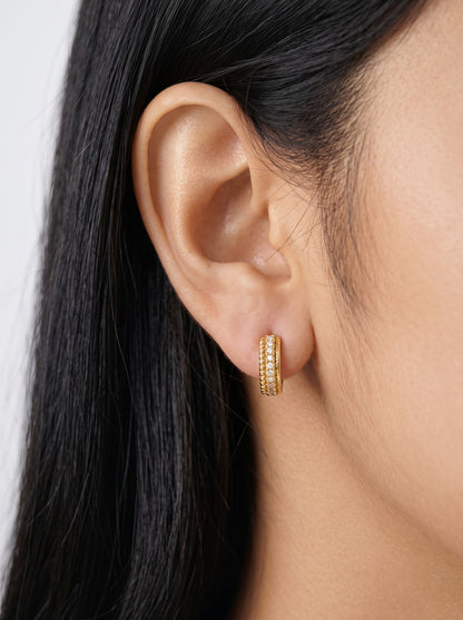Peyton Diamond 18K Gold Plated Women's Hoop Earrings