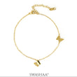 Pierid Butterfly 18K Gold Plated Women's Anklet