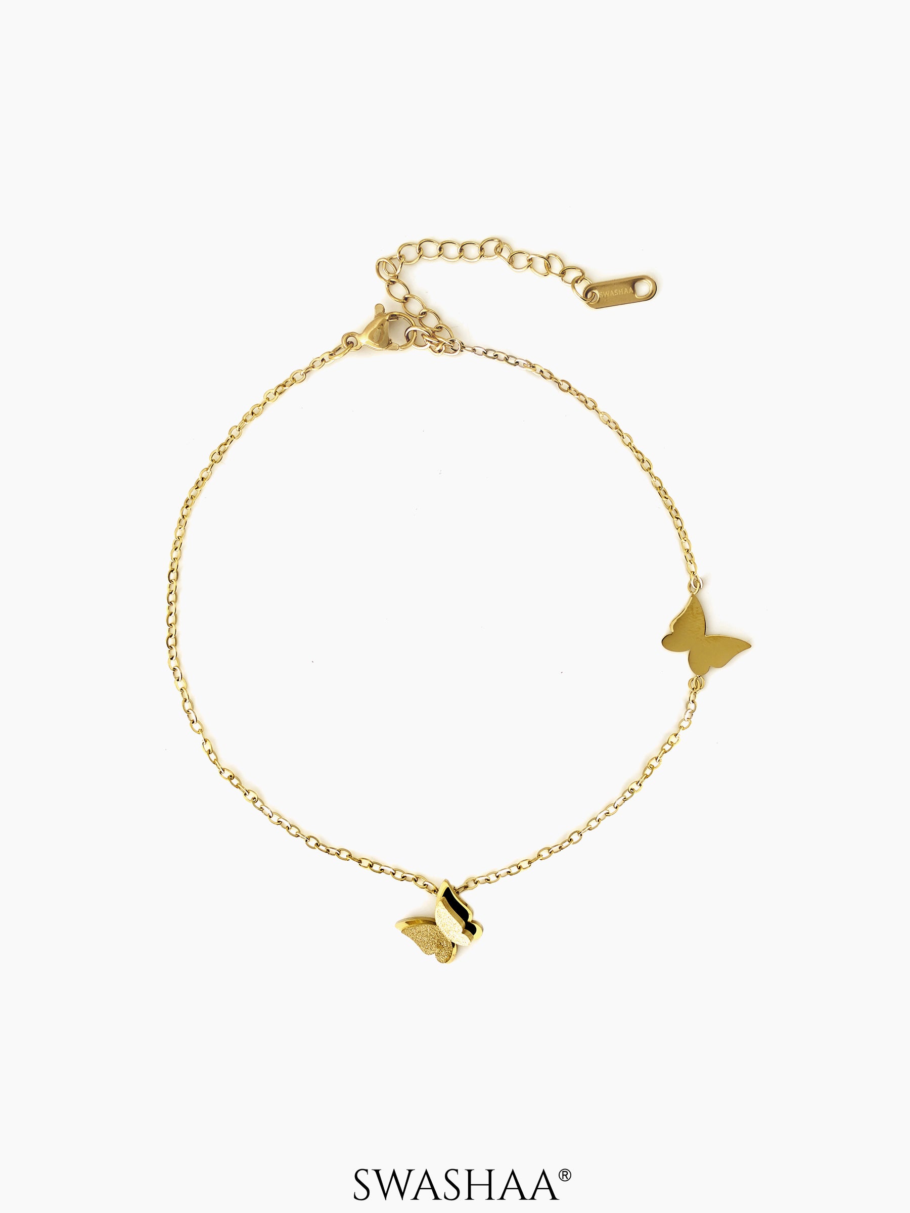 Pierid Butterfly 18K Gold Plated Women's Anklet