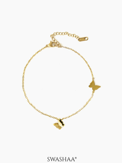 Pierid Butterfly Charms 18K Gold Plated Women's Anklet