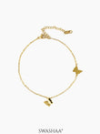 Pierid Butterfly 18K Gold Plated Women's Anklet