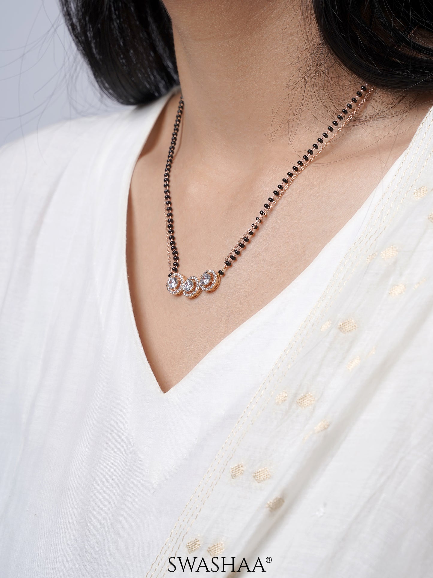 Pihu Rosegold Plated Mangalsutra