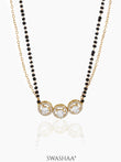 Pihu Three Round CZ Diamond Layered 18K Gold Plated Mangalsutra