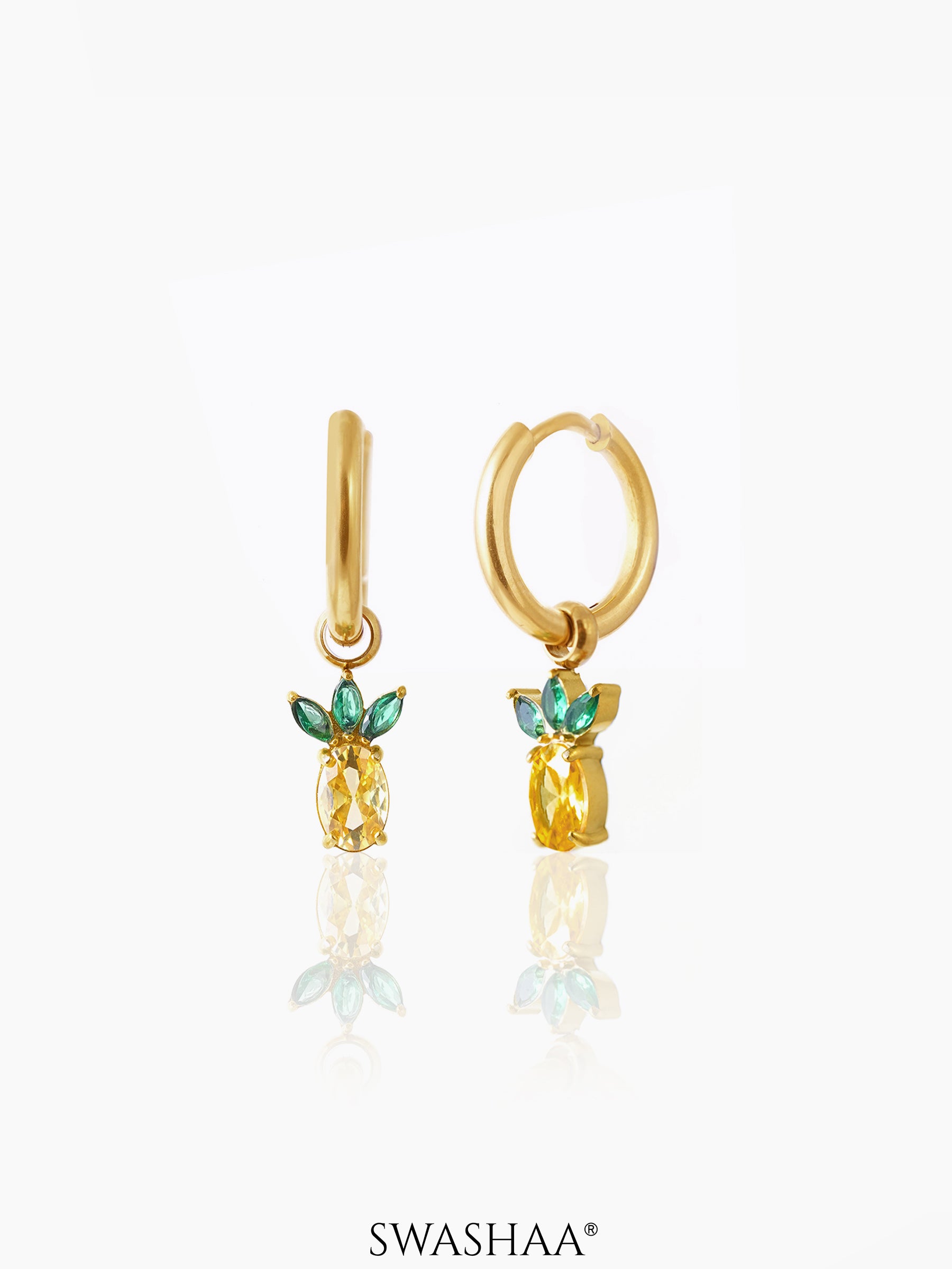 Pineapple 18K Gold Plated Kid's Hoop Earrings