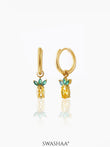 Pineapple 18K Gold Plated Kid's Hoop Earrings