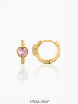 Pink Heart Kid's Hoop Earrings