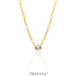 Pinsk Solitaire 18K Gold Plated Necklace