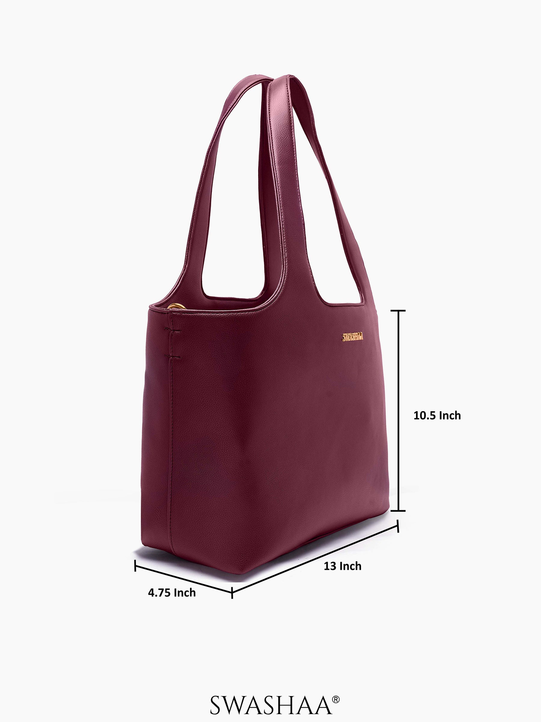 Plum Burgundy Bliss Women's Leather Tote Bag