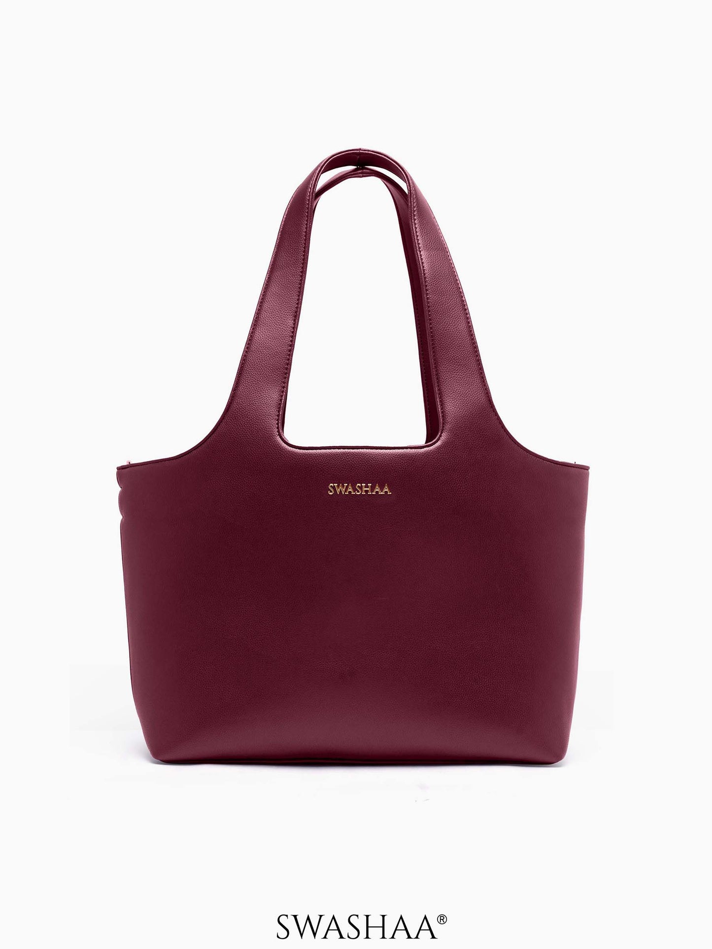 Plum Burgundy Bliss Leather Tote Bag