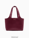 Plum Burgundy Bliss Leather Tote Bag