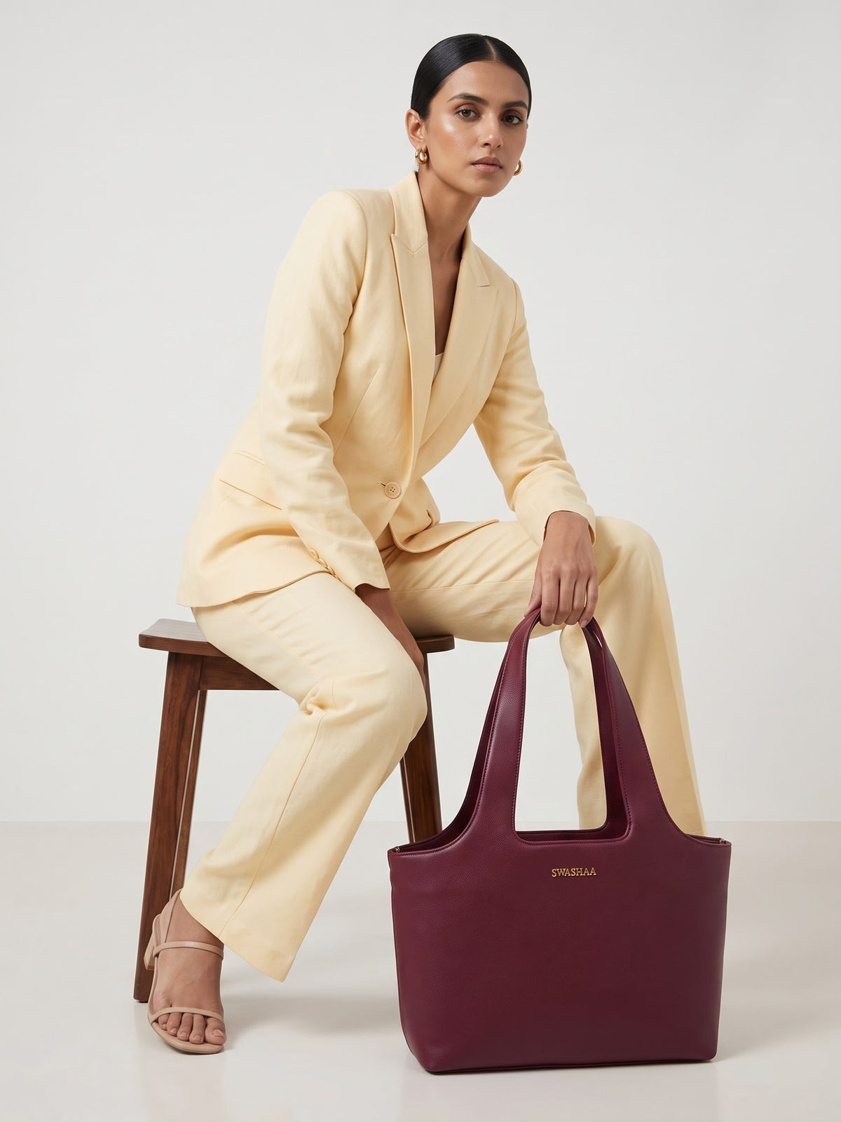 Plum Burgundy Bliss Women's Leather Tote Bag