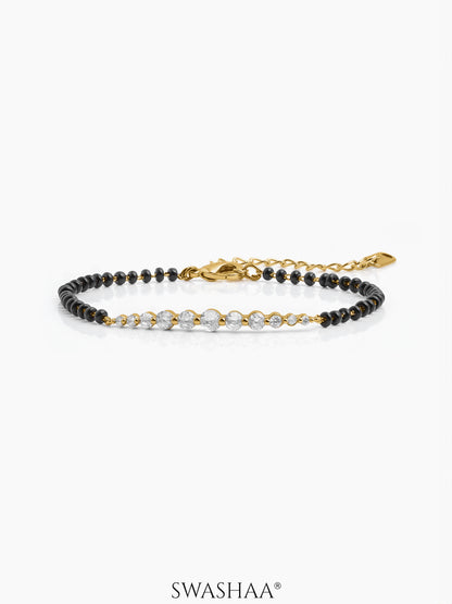 Pranika Diamond Bar 18K Gold Plated Mangalsutra Bracelet