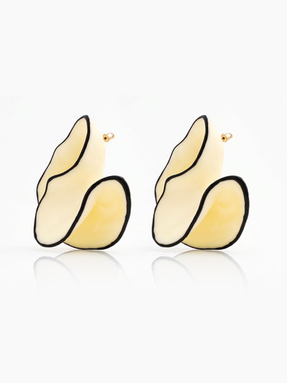 Precia Curve Light Yellow Women's Stud Earrings