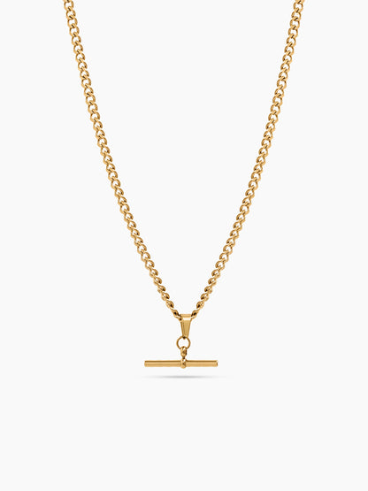 Preston Bar 18K Gold Plated Cuban Chain Men's Chain Pendant