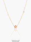 Pretty Pink Flower 18K Gold Plated Kid's Pendant Necklace