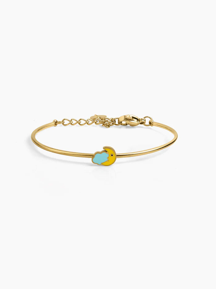 Puffy Night Glow Charm 18K Gold Plated Kid's Cuff Kada Bracelet 
