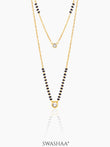 Quilla Dual Layered Diamond Stud 18K Gold Plated Mangalsutra