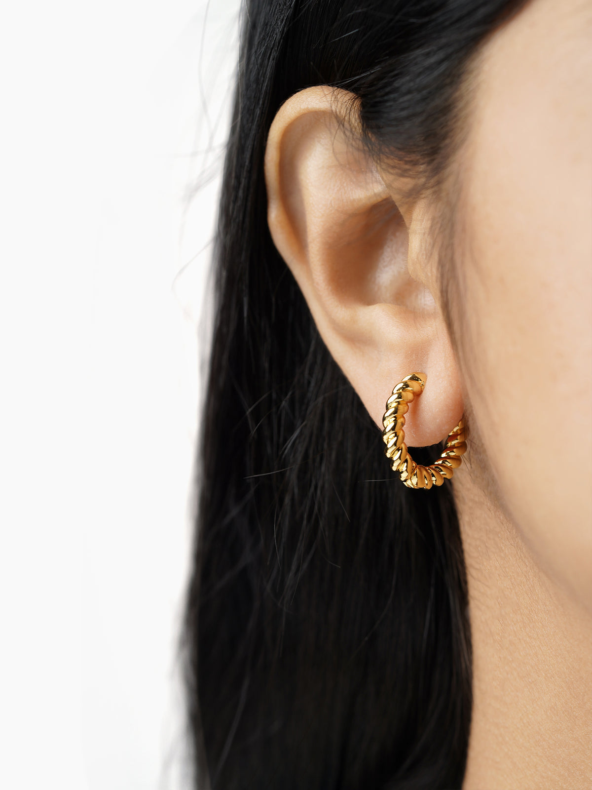 Quintus Twisted Rope 18K Gold Plated Hoop Earrings