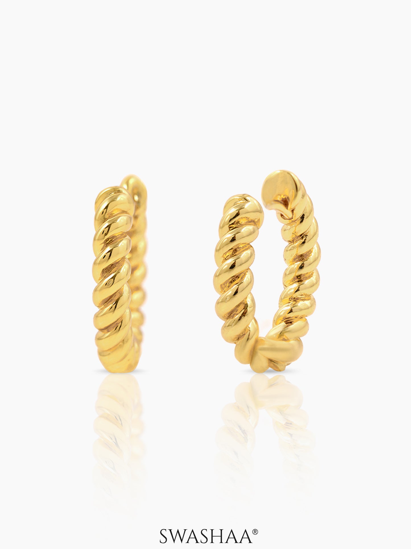 Quintus Twisted Rope 18K Gold Plated Hoop Earrings