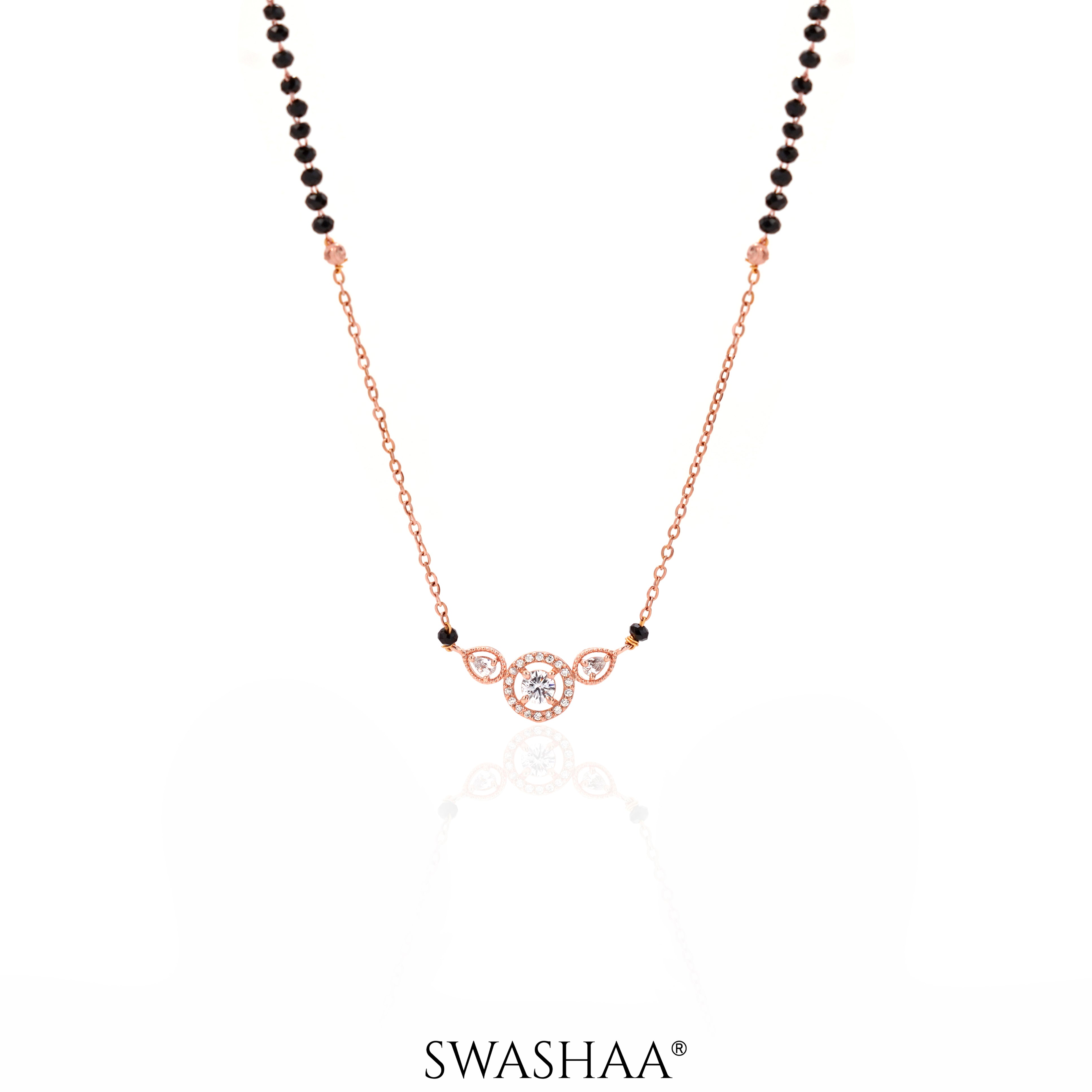 Rivya Solitaire Rosegold Plated Mangalsutra