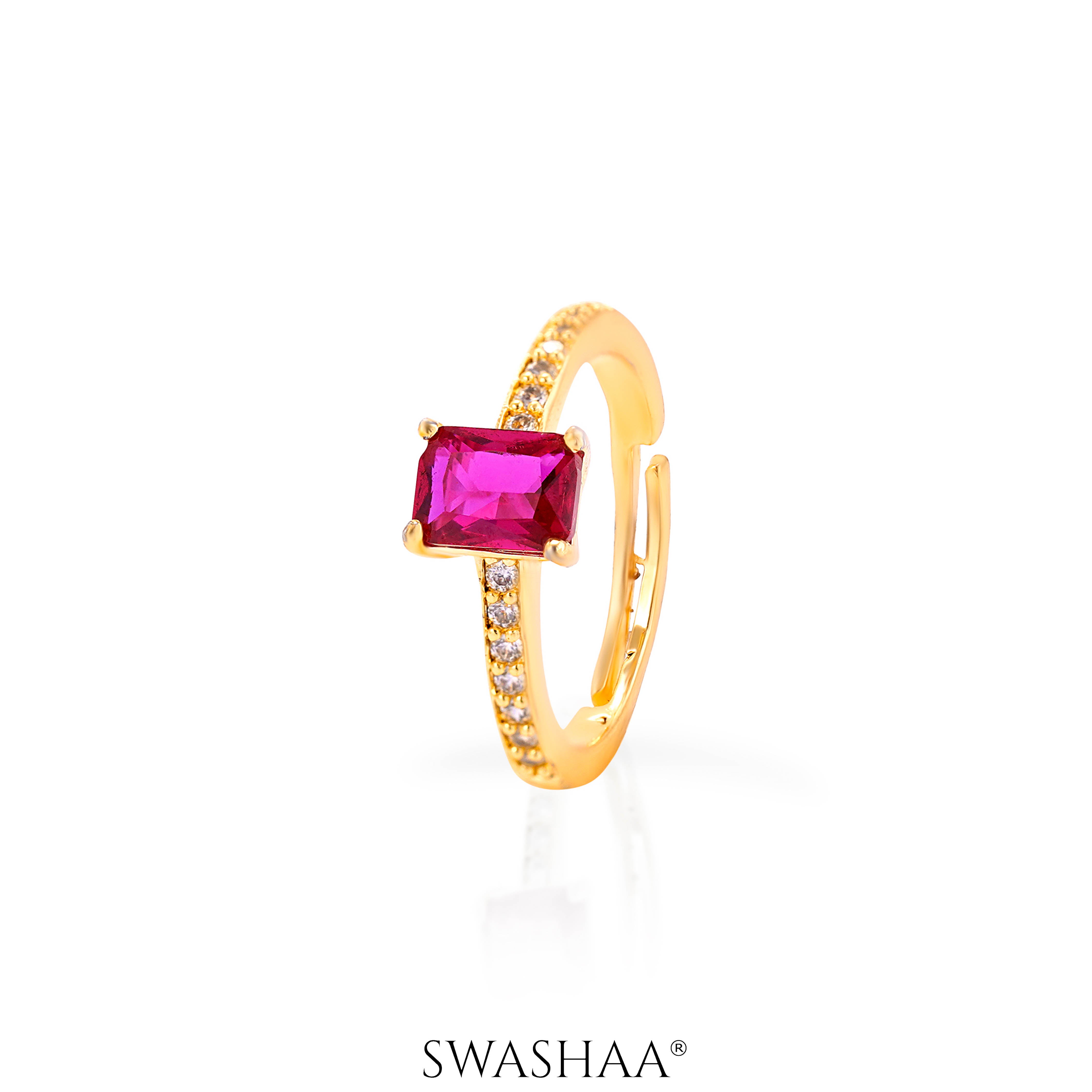 Rose Quartz 18K Gold Plated Ring