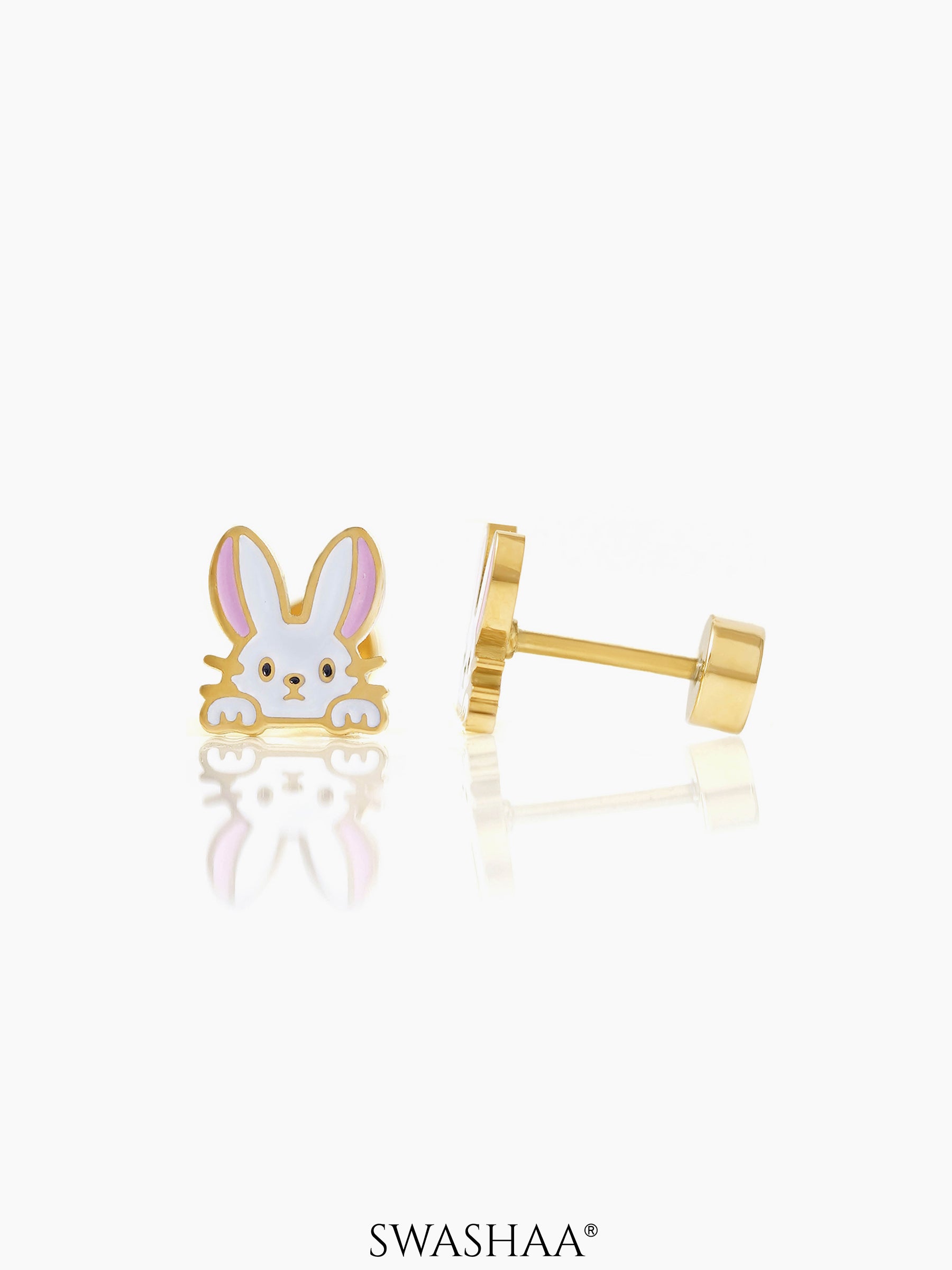 Ra Ra Rabbit 18K Gold Plated Kid's Earrings