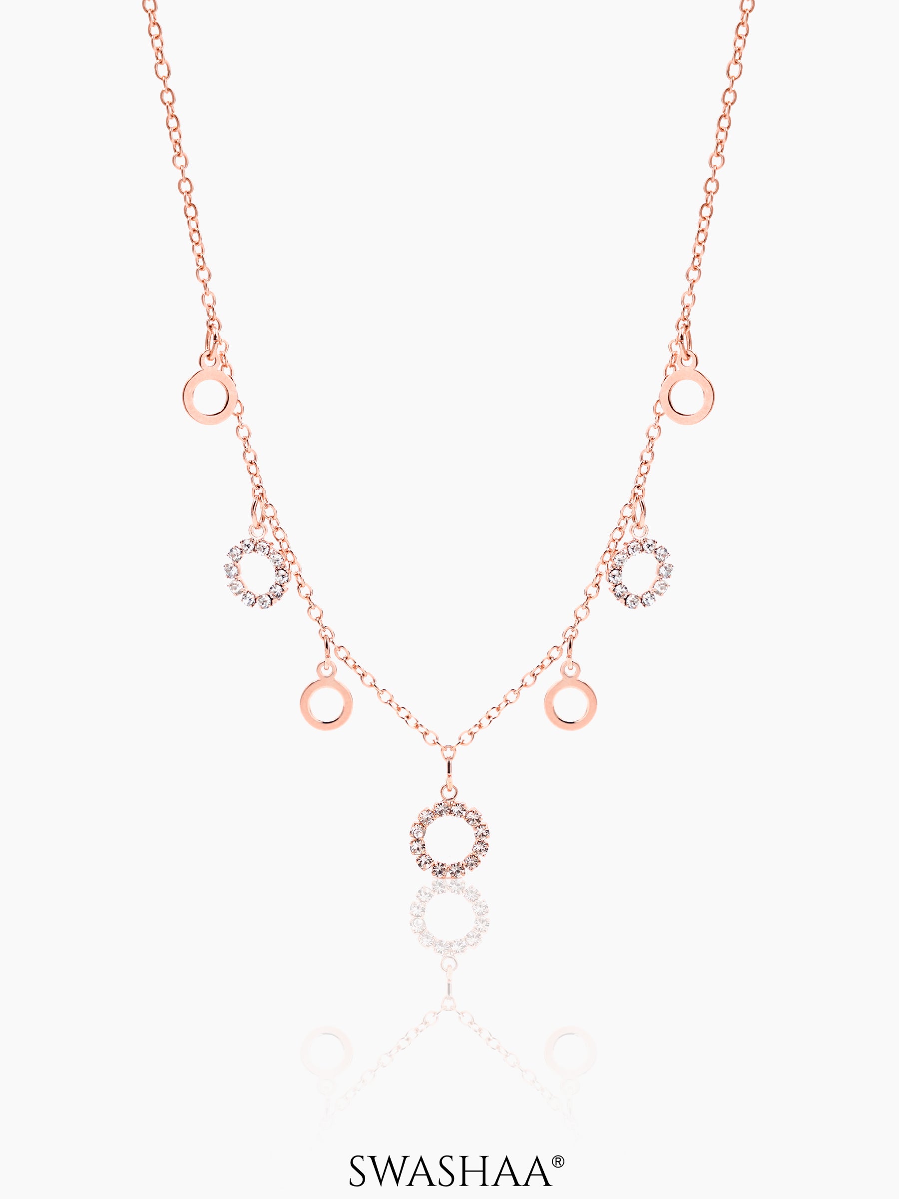 Raaida Circle Chamrs Rosegold Plated Choker Necklace