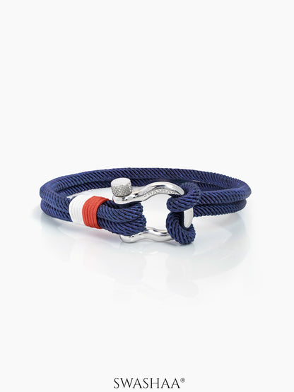 Mael Dual Nany Blue Twisted Men's Rope Bracelet