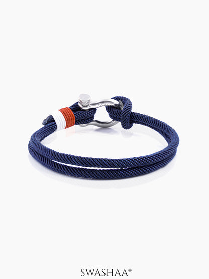 Mael Dual Nany Blue Twisted Men's Rope Bracelet