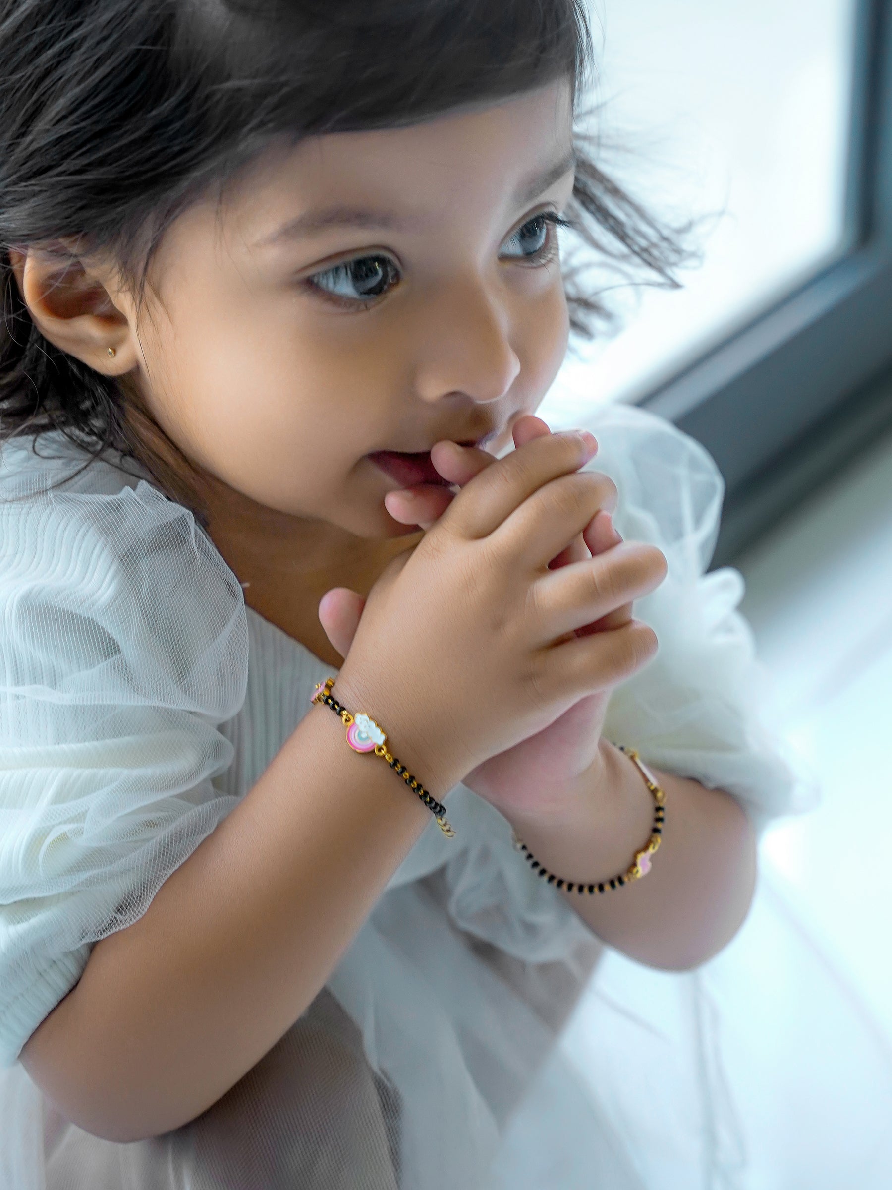 Rainbow Chirp Charms 18K Gold Plated Kid's Nazariya Loose Bracelet