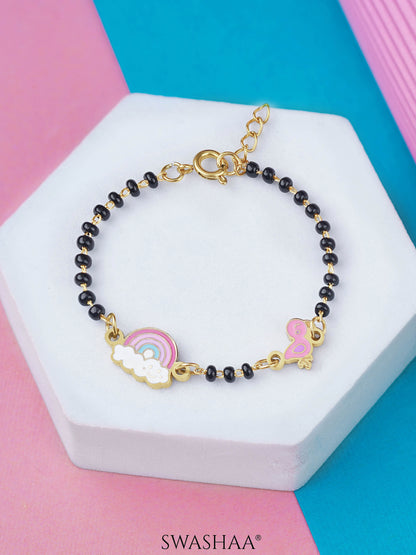 Rainbow Cloud Charm 18K Gold Plated Kid's Loose Bracelet