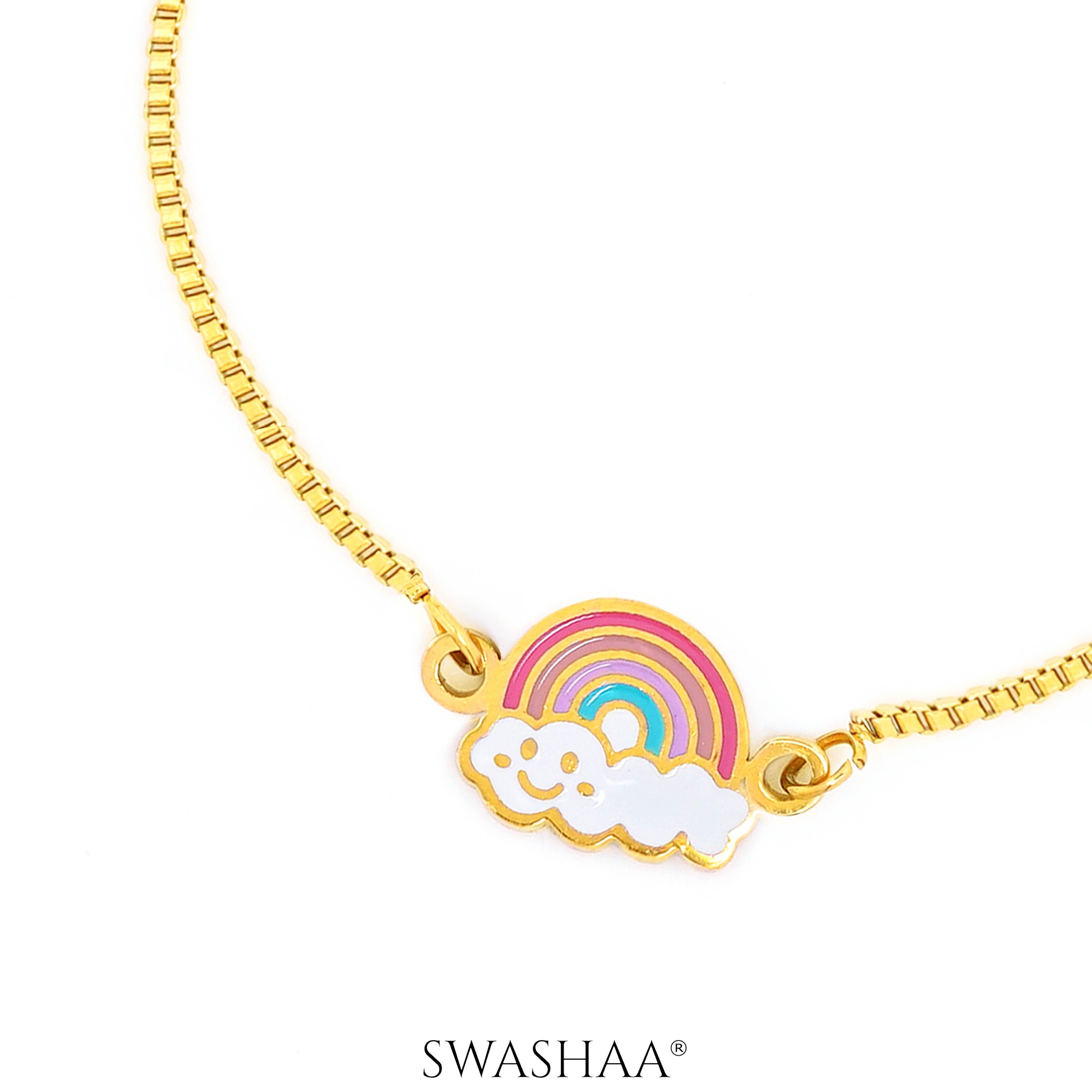 Rainbow Cloud 18K Gold Plated Kid's Bracelet